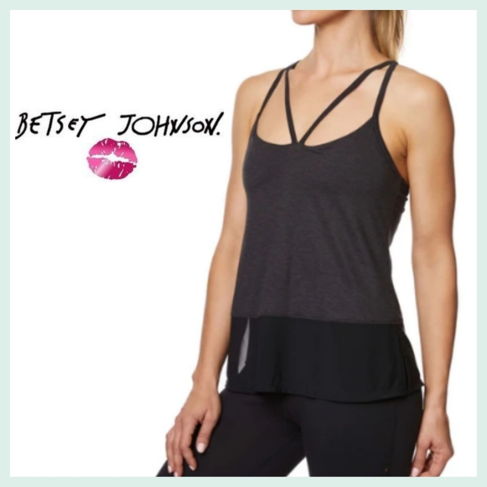 Betsey Johnson Double Strap Mesh Top